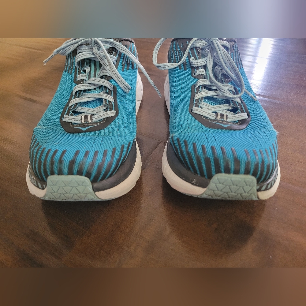 Hoka Women's Clifton 5 Cyan Dark Shadow Running Shoes Size 6.5 Athletic Sneakers - Picture 3 of 13